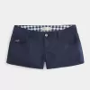 Ultralåg marinblå twill minishorts