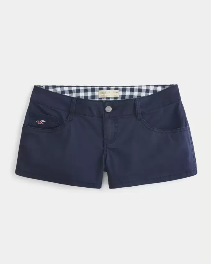Ultralåg marinblå twill minishorts