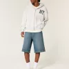 Under-knä Dark Wash Super Baggy jeansshorts