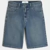 Under-knä Dark Wash Super Baggy jeansshorts