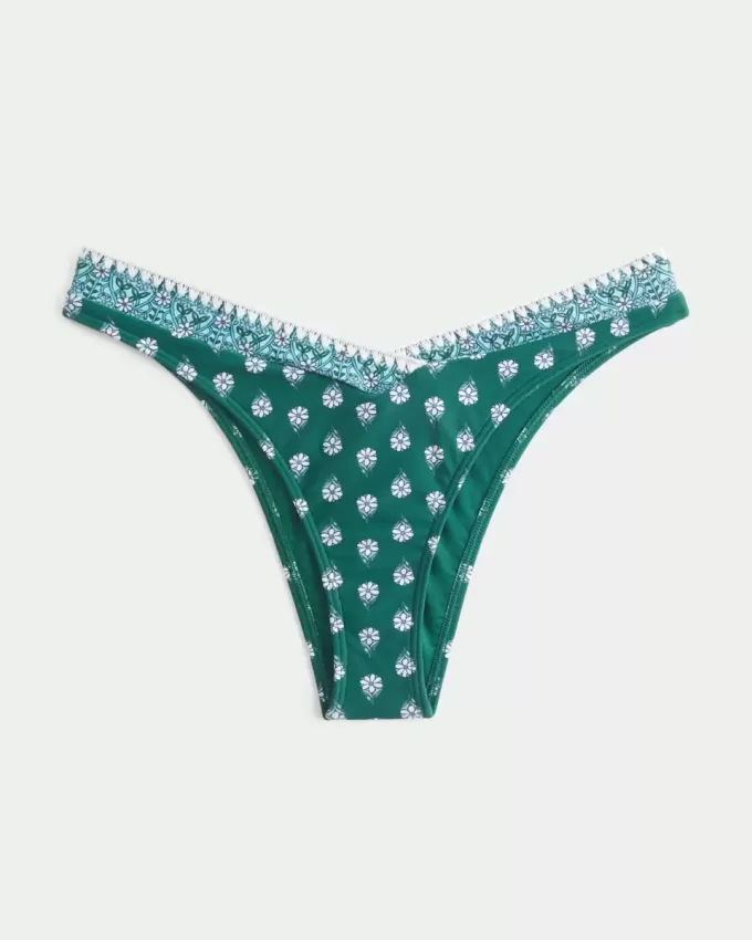 V-midja High-Leg Fräckaste bikinibotten