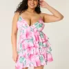 V-ringad Ruffled Tier Babydoll Miniklänning V-ringad Ruffled Tier Babydoll Miniklänning