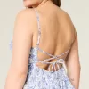 V-ringad Ruffled Tier Babydoll Miniklänning