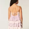 V-ringad Ruffled Tier Babydoll Miniklänning