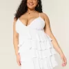 V-ringad volang Babydoll Miniklänning