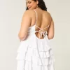 V-ringad volang Babydoll Miniklänning