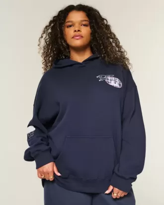 Överdimensionerad Bear Lake grafisk hoodie
