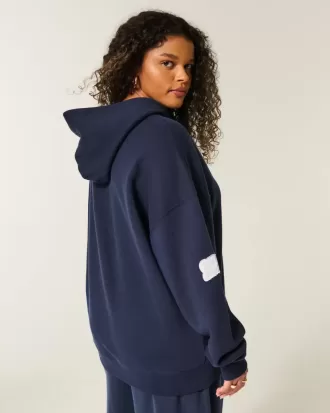 Överdimensionerad Bear Lake grafisk hoodie