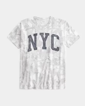 Överdimensionerad Camo NYC grafisk t-shirt