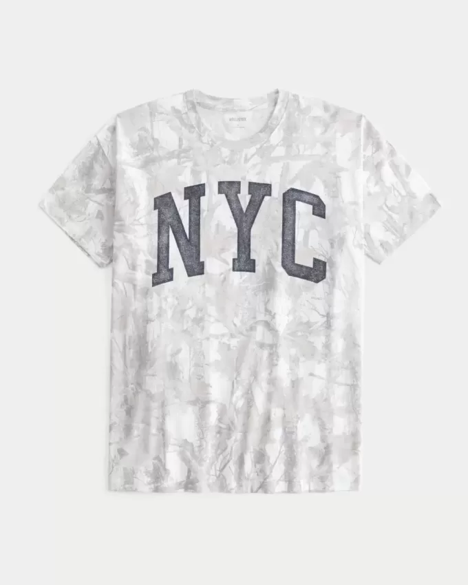 Överdimensionerad Camo NYC grafisk t-shirt Överdimensionerad Camo NYC grafisk t-shirt