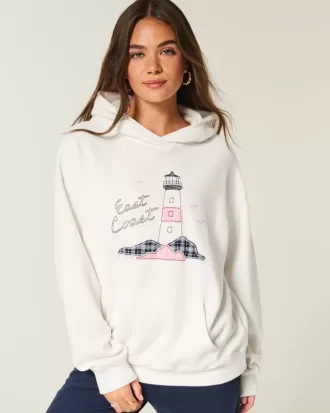 Överdimensionerad East Coast Graphic Hoodie