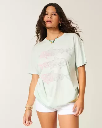 Överdimensionerad Fish Graphic Tee