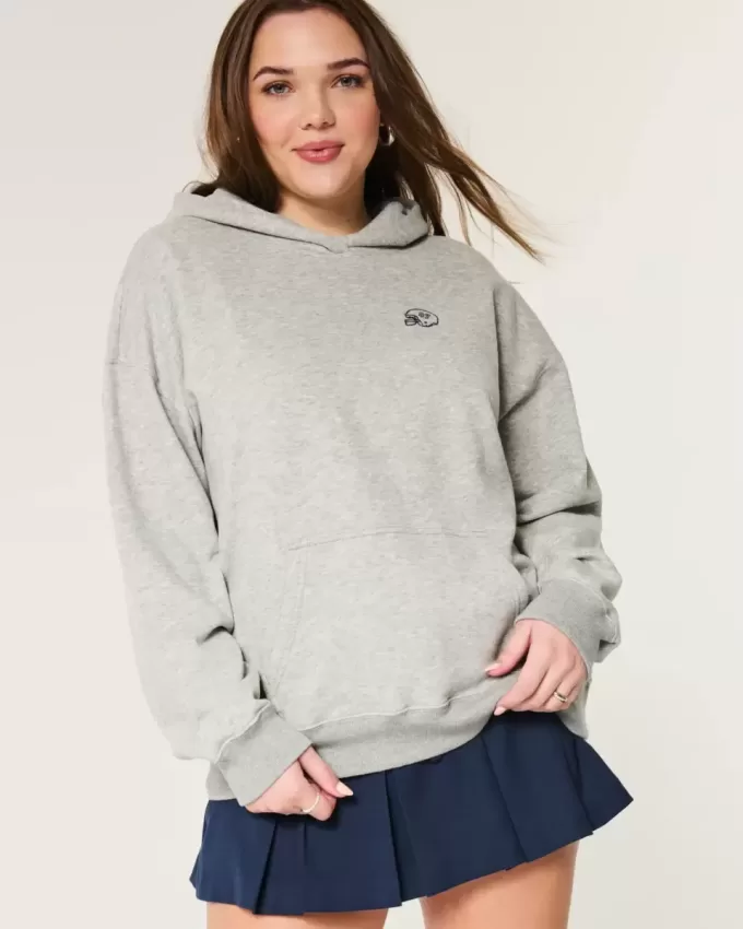 Överdimensionerad fotbollsgrafisk hoodie Överdimensionerad fotbollsgrafisk hoodie