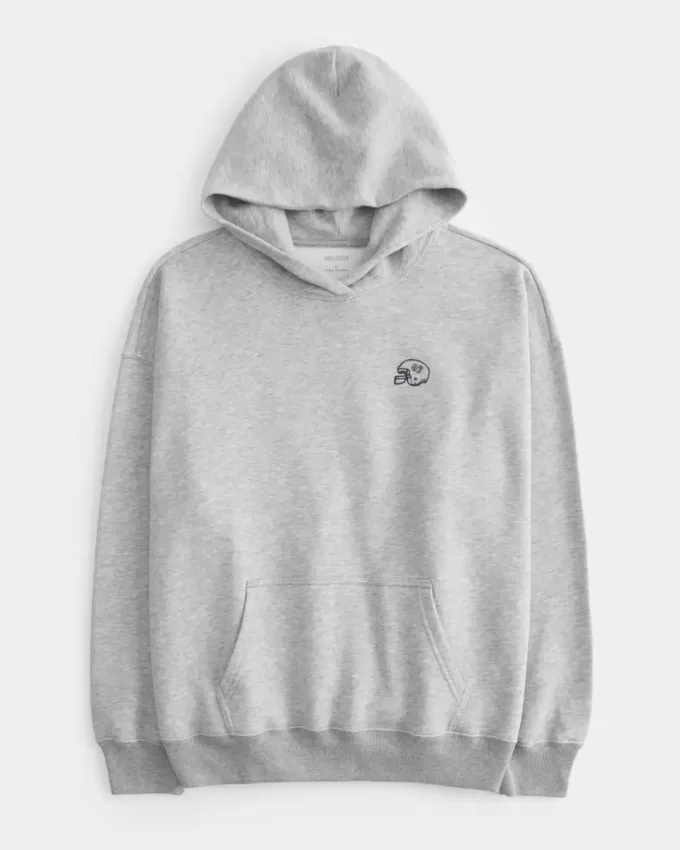 Överdimensionerad fotbollsgrafisk hoodie Överdimensionerad fotbollsgrafisk hoodie
