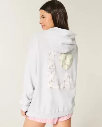 Överdimensionerad I Heart LA Graphic Hoodie