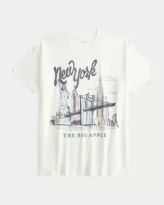Överdimensionerad New York grafisk t-shirt