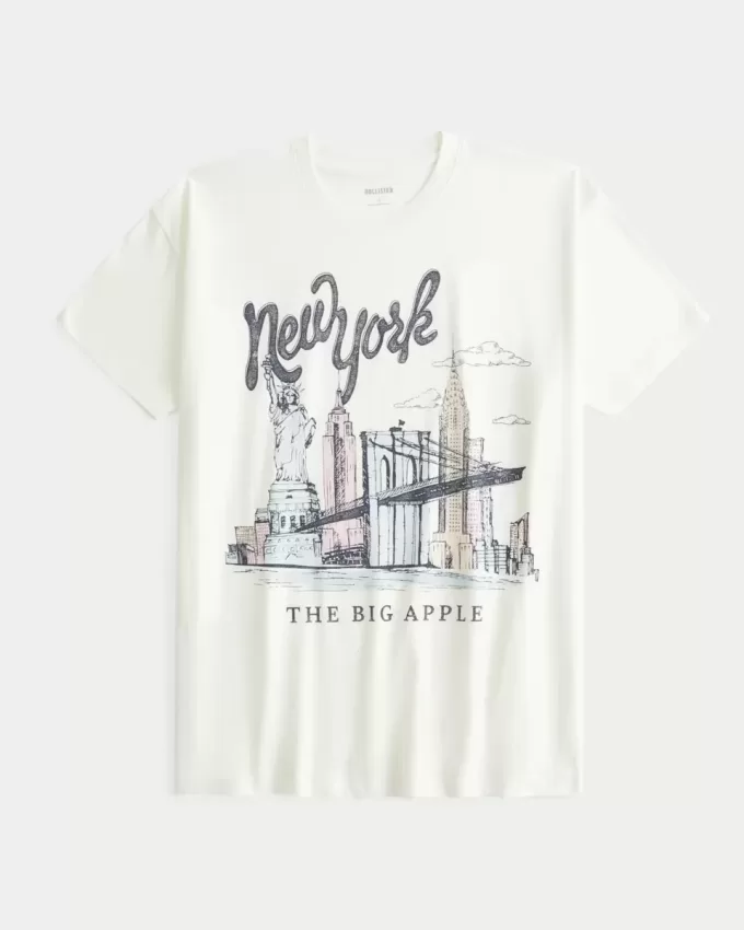 Överdimensionerad New York grafisk t-shirt Överdimensionerad New York grafisk t-shirt