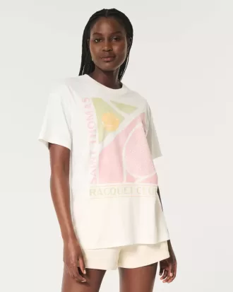 Överdimensionerad Saint Thomas Racquet Club grafisk t-shirt