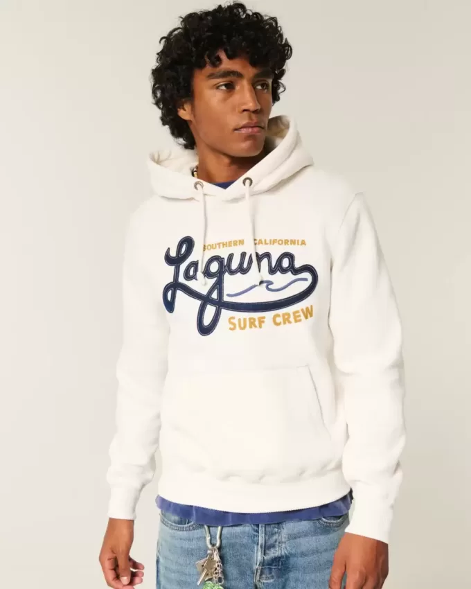 Våffelfodrad Laguna Graphic Surf Crew Graphic Hoodie