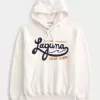 Våffelfodrad Laguna Graphic Surf Crew Graphic Hoodie