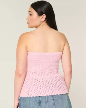 Virkad axelbandslös tröja Tube Top