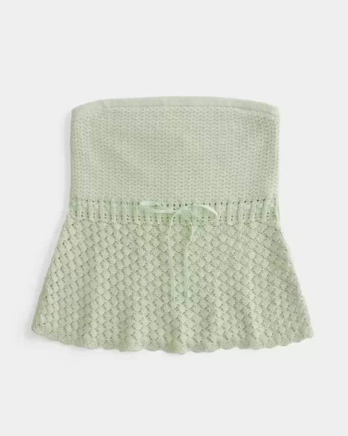 Virkad axelbandslös tröja Tube Top Virkad axelbandslös tröja Tube Top