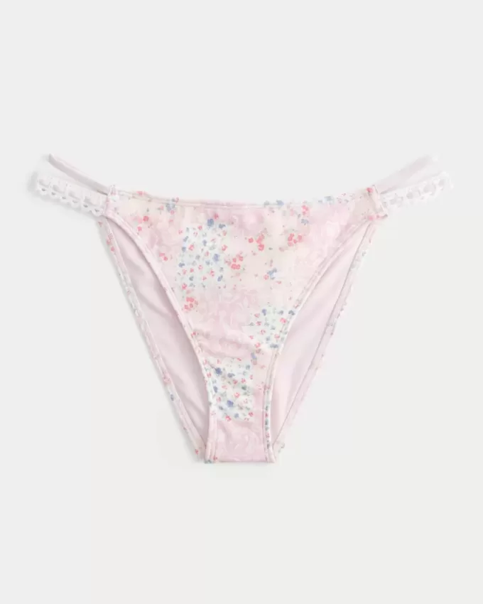 Virkad stil blandad bikinibotten med höga ben Virkad stil blandad bikinibotten med höga ben
