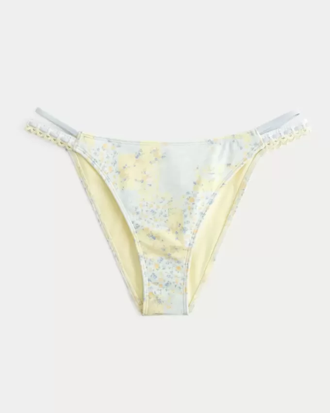 Virkad stil blandad bikinibotten med höga ben Virkad stil blandad bikinibotten med höga ben