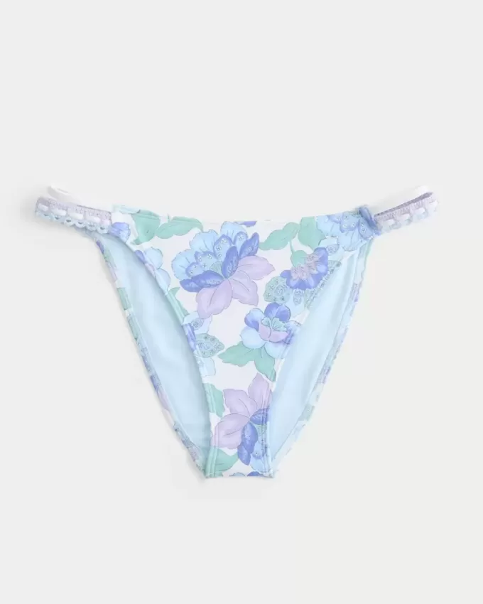 Virkad stil blandad bikinibotten med höga ben Virkad stil blandad bikinibotten med höga ben