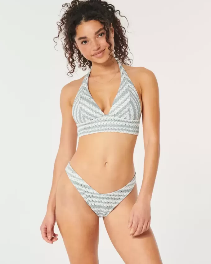 Virkad stil Cheeky bikiniunderdel med höga ben Virkad stil Cheeky bikiniunderdel med höga ben