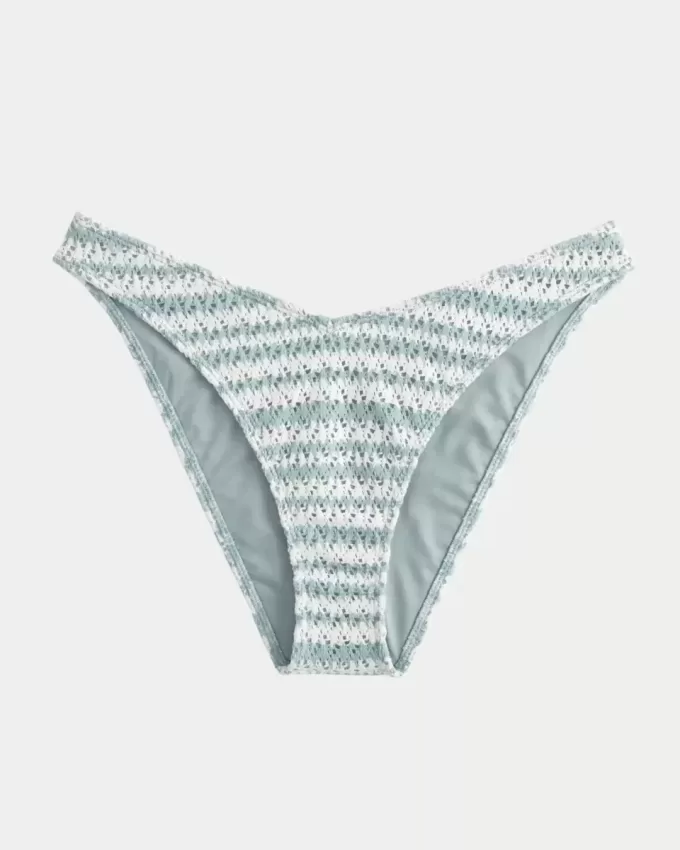Virkad stil Cheeky bikiniunderdel med höga ben Virkad stil Cheeky bikiniunderdel med höga ben