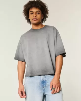 Washed Baggy Crop Crew T-shirt