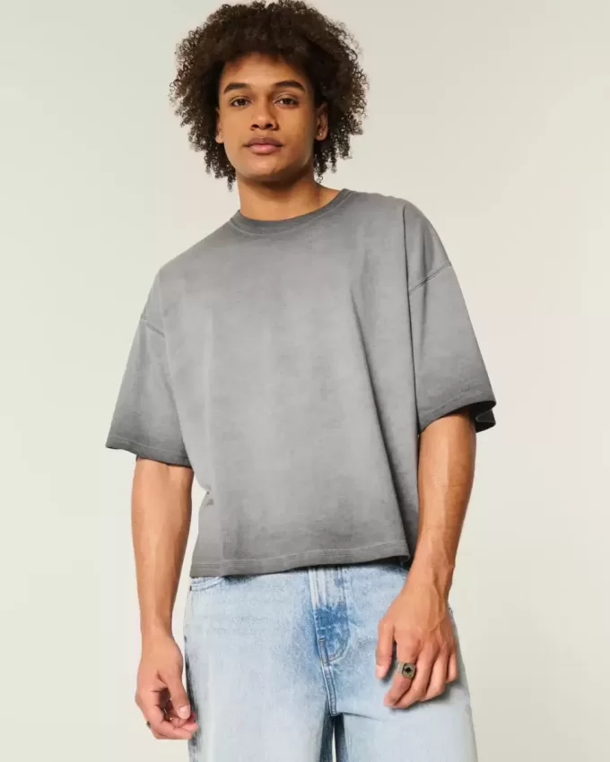 Washed Baggy Crop Crew T-shirt Washed Baggy Crop Crew T-shirt