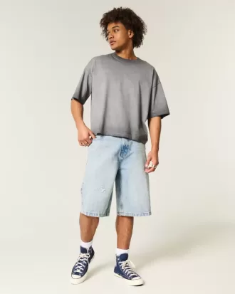 Washed Baggy Crop Crew T-shirt