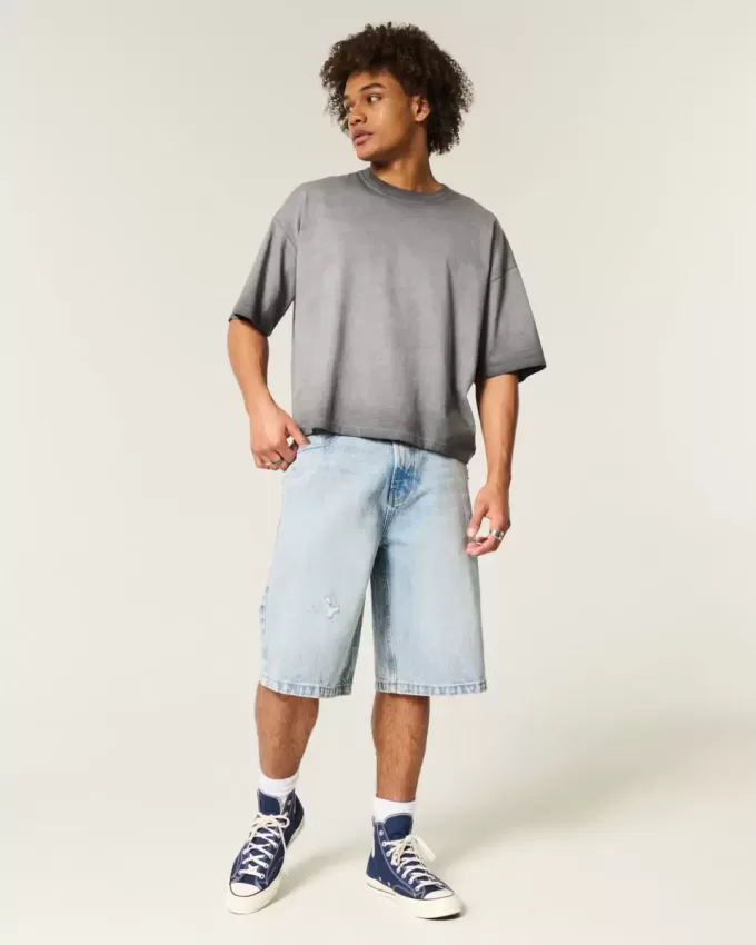 Washed Baggy Crop Crew T-shirt Washed Baggy Crop Crew T-shirt
