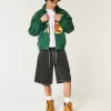 Washed Black Cat Graphic Super Baggy jeansshorts