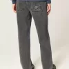 Washed Black Logo Graphic Baggy Jeans Washed Black Logo Graphic Baggy Jeans
