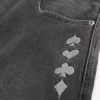 Washed Black Playing Card Joker Graphic Skater Baggy Jeans Washed Black Playing Card Joker Graphic Skater Baggy Jeans